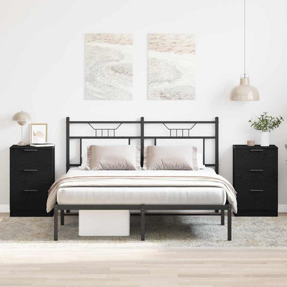 Armadio da Notte con cassetto 2 pcs Rovere Nero 40 x 65 x 65 cm