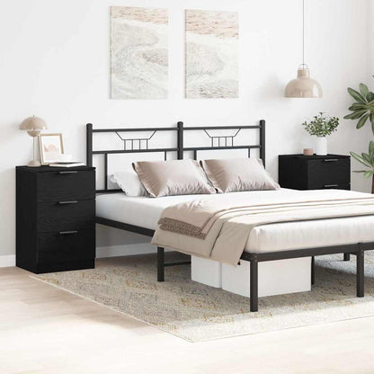 Armadio da Notte con cassetto 2 pcs Rovere Nero 40 x 65 x 65 cm