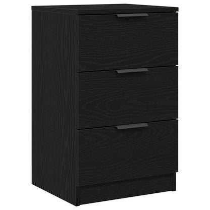 Armadio da Notte con cassetto 2 pcs Rovere Nero 40 x 65 x 65 cm