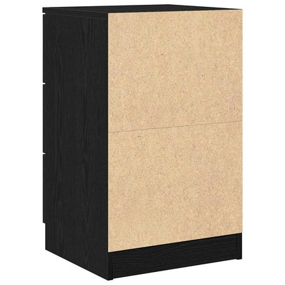 Armadio da Notte con cassetto 2 pcs Rovere Nero 40 x 65 x 65 cm | homemem39