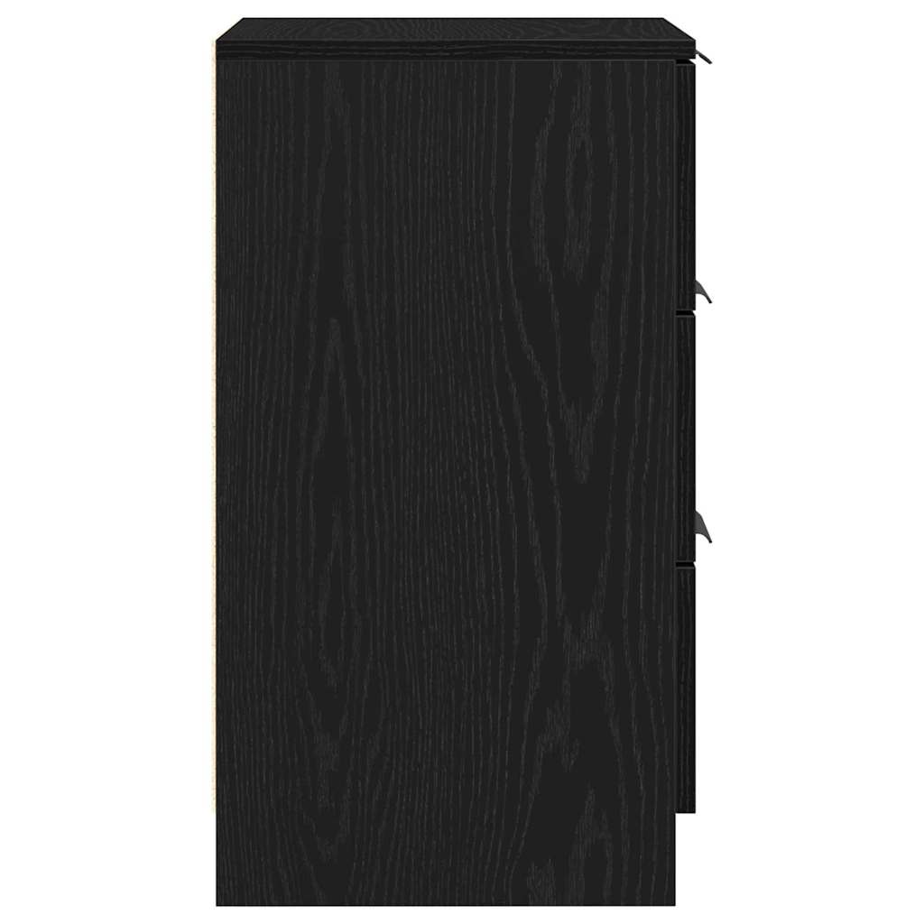 Armadio da Notte con cassetto 2 pcs Rovere Nero 40 x 65 x 65 cm | homemem39
