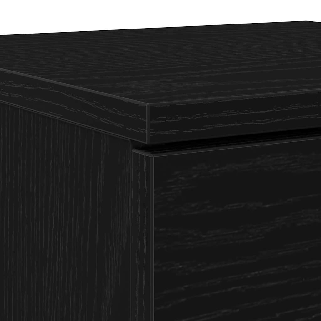 Credenza Rovere Nero 30 x 30 x 70 cm Legno multistrato