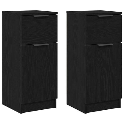 Credenza 2 pcs Rovere Nero 30 x 30 x 70 cm Legno multistrato