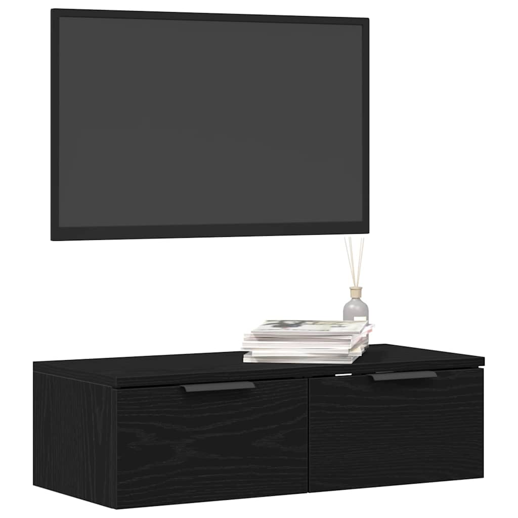 Armadietto a muro Rovere Nero 68 x 30 x 20 cm Legno multistrato