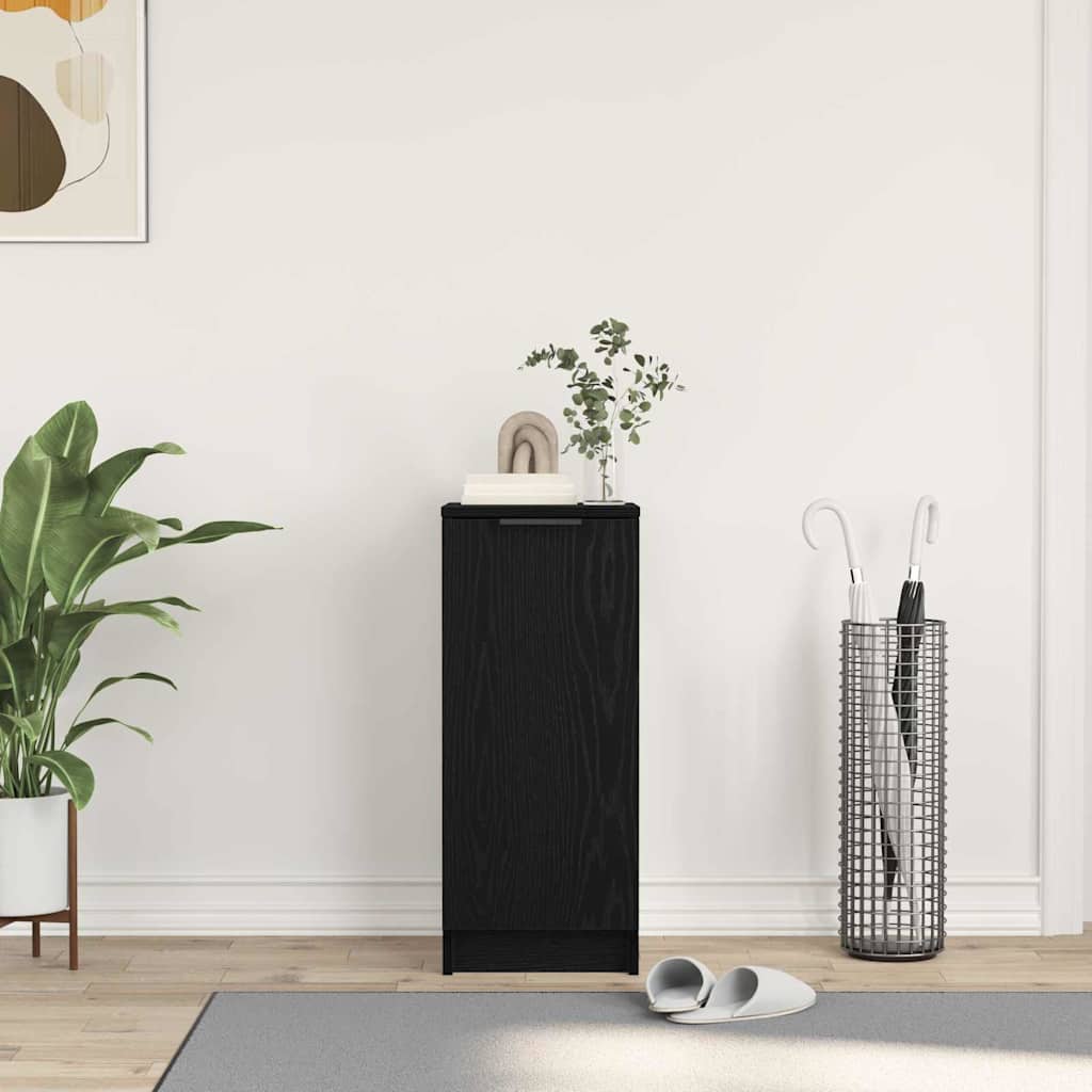 Mobile per scarpe con lo scaffale Rovere Nero 29,5 x 35 x 70 cm