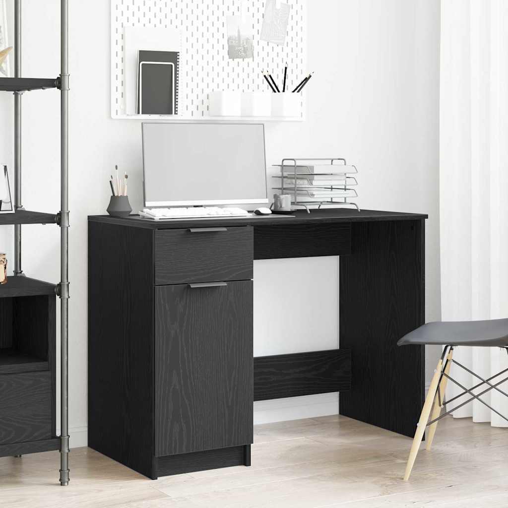Scrivania Rovere Nero 100 x 50 x 75 cm Legno multistrato | homemem39