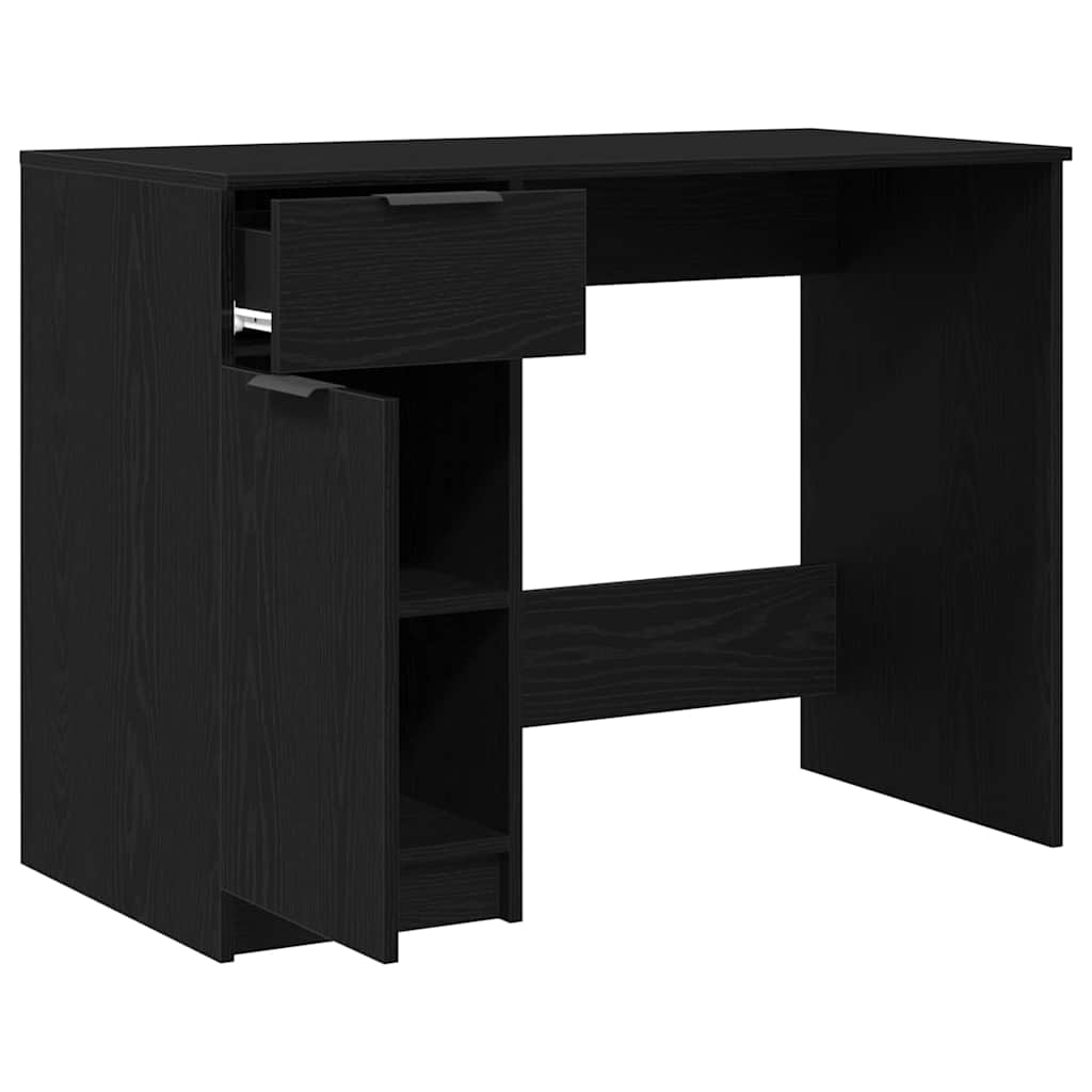 Scrivania Rovere Nero 100 x 50 x 75 cm Legno multistrato | homemem39