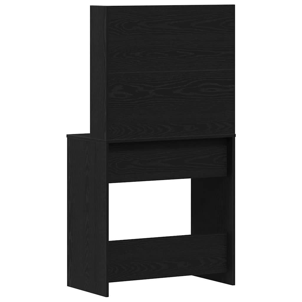 Tavolo da Trucco con cassetto Rovere Nero 74,5 x 40 x 141 cm