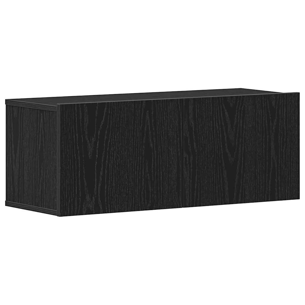 Mobile TV 2 pcs Rovere Nero 80 x 30 x 30 cm Legno multistrato