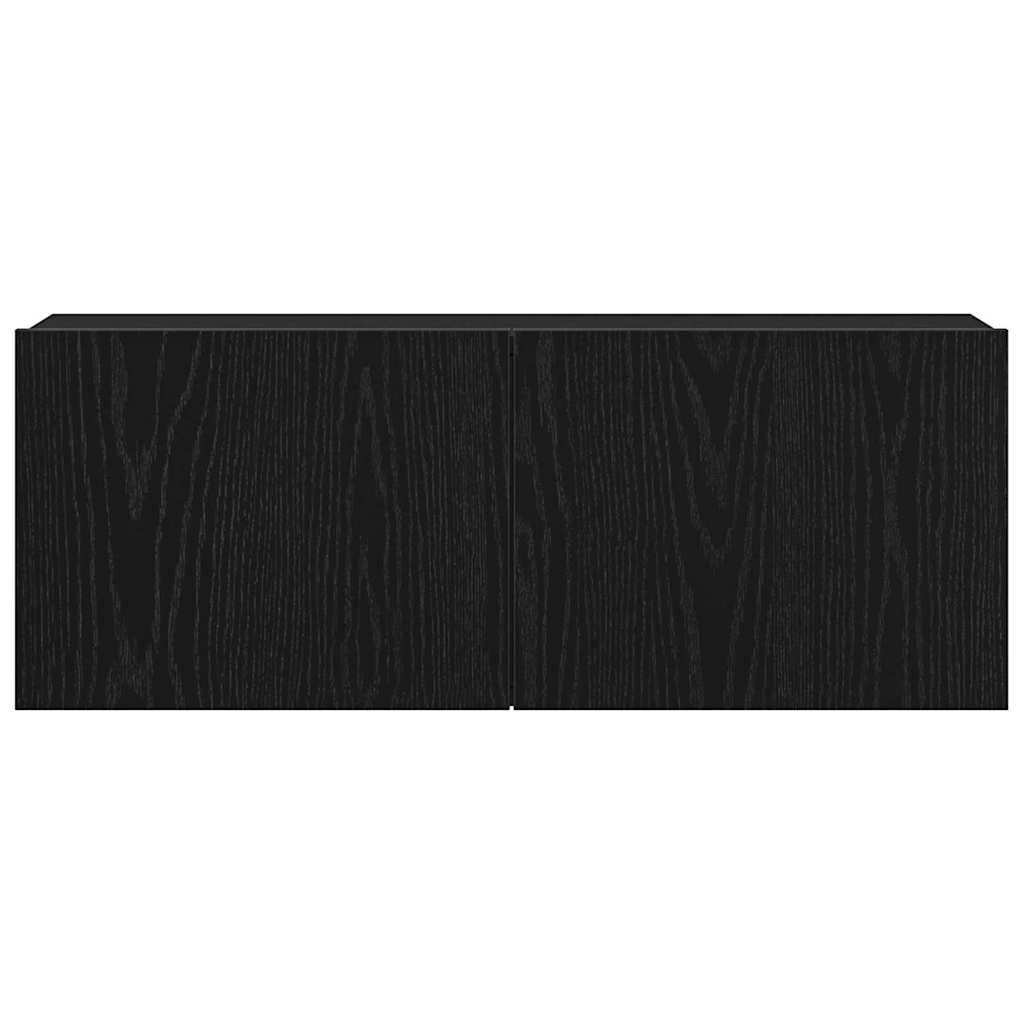 Mobile TV 2 pcs Rovere Nero 80 x 30 x 30 cm Legno multistrato