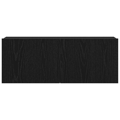 Mobile TV 2 pcs Rovere Nero 80 x 30 x 30 cm Legno multistrato