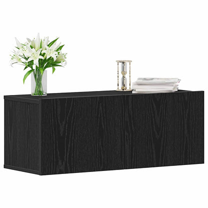 Mobile TV 2 pcs Rovere Nero 80 x 30 x 30 cm Legno multistrato