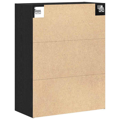 Armadio da Muro Appeso Rovere Nero 69.5 x 32.5 x 90 cm