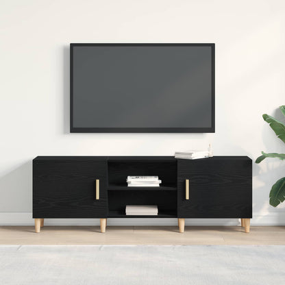 Mobile TV Rovere Nero 150 x 30 x 50 cm Legno multistrato