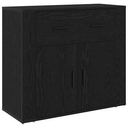 Credenza Rovere Nero 80 x 33 x 70 cm Legno multistrato