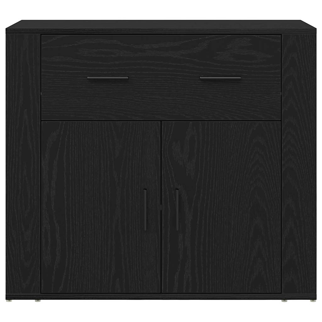 Credenza Rovere Nero 80 x 33 x 70 cm Legno multistrato