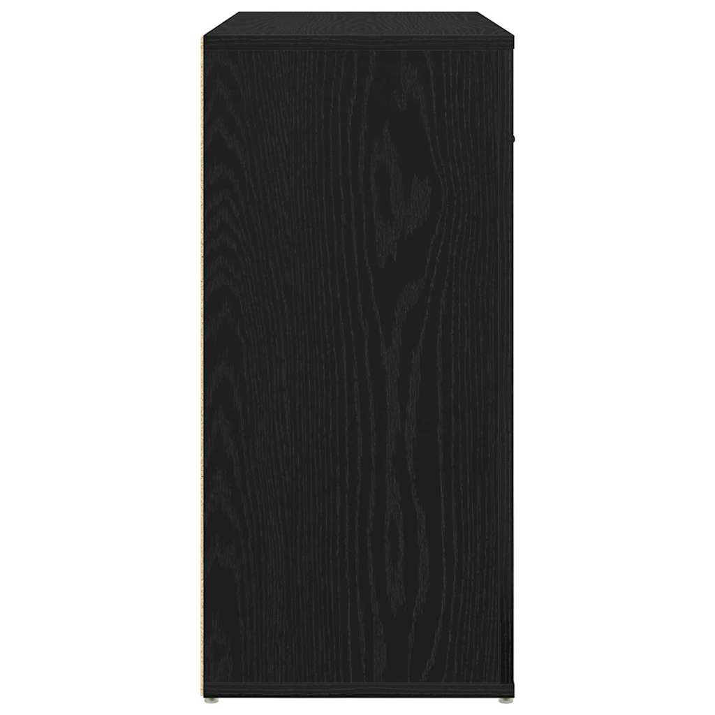 Credenza Rovere Nero 80 x 33 x 70 cm Legno multistrato