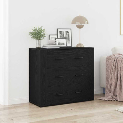 Credenza Rovere Nero 80 x 33 x 70 cm Legno multistrato