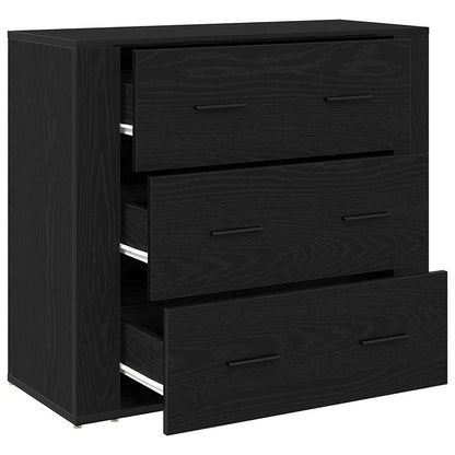 Credenza Rovere Nero 80 x 33 x 70 cm Legno multistrato