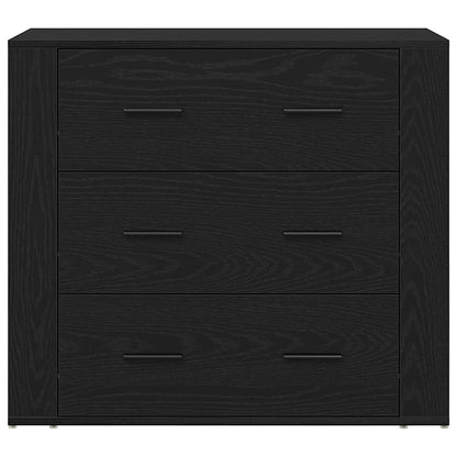 Credenza Rovere Nero 80 x 33 x 70 cm Legno multistrato
