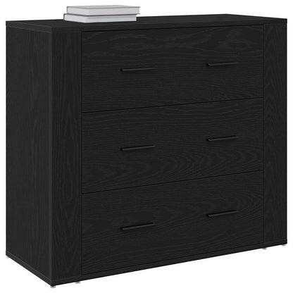 Credenza Rovere Nero 80 x 33 x 70 cm Legno multistrato