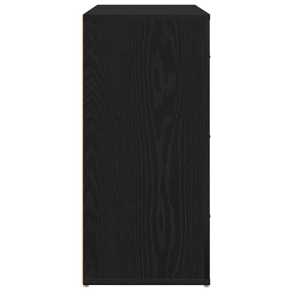 Credenza Rovere Nero 80 x 33 x 70 cm Legno multistrato