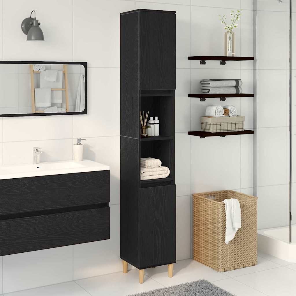 Mobile da Bagno Rovere Nero 30 x 30 x 190 cm | homemem39