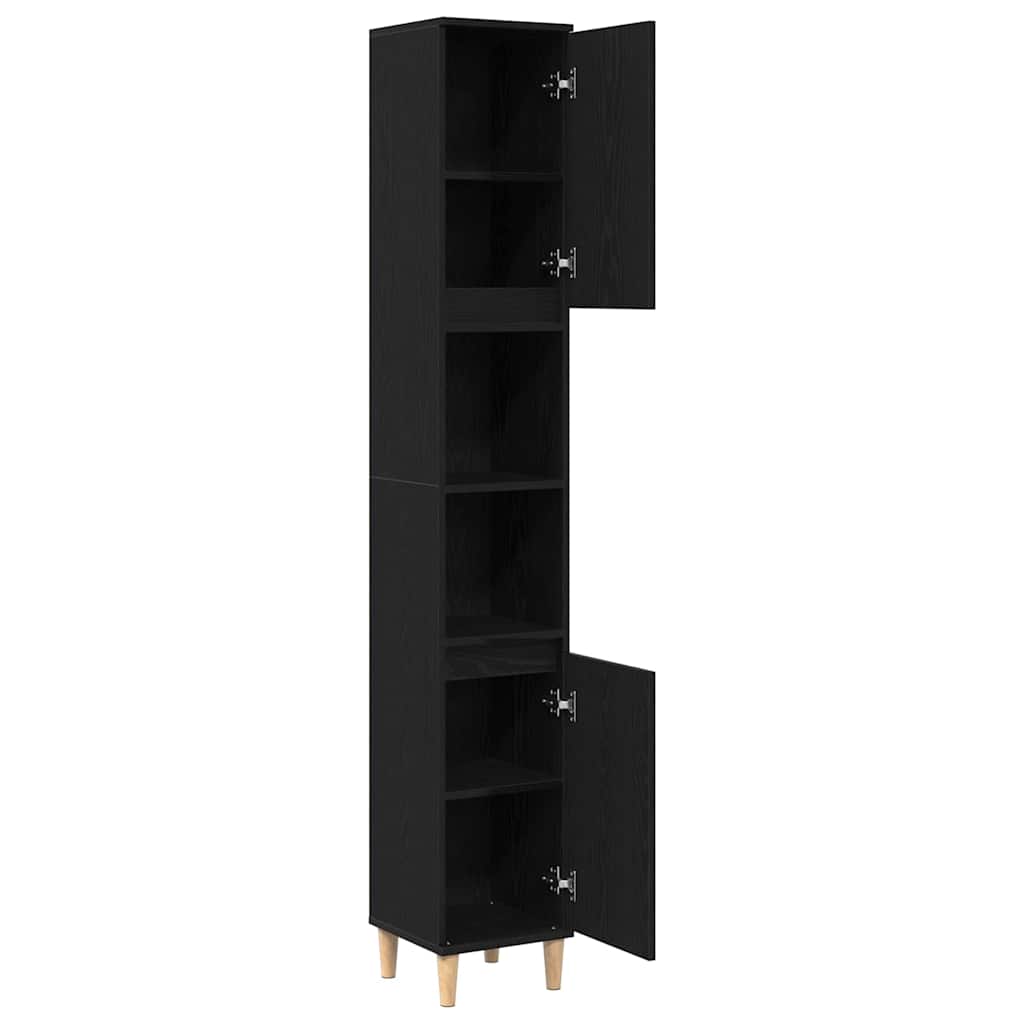 Mobile da Bagno Rovere Nero 30 x 30 x 190 cm | homemem39