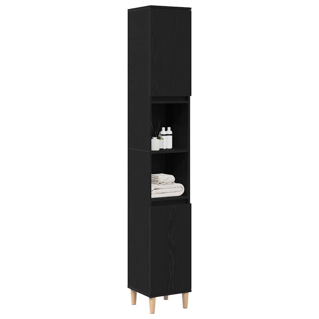 Mobile da Bagno Rovere Nero 30 x 30 x 190 cm | homemem39