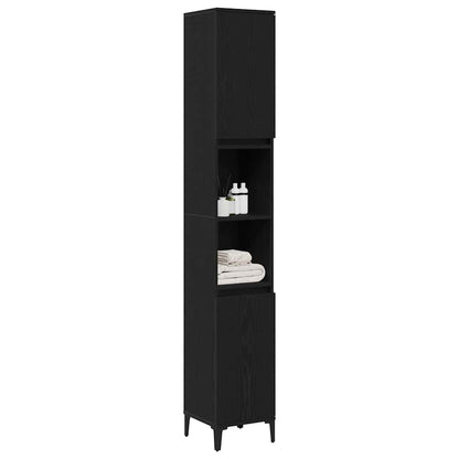 Mobile da Bagno Rovere Nero 30 x 30 x 190 cm | homemem39