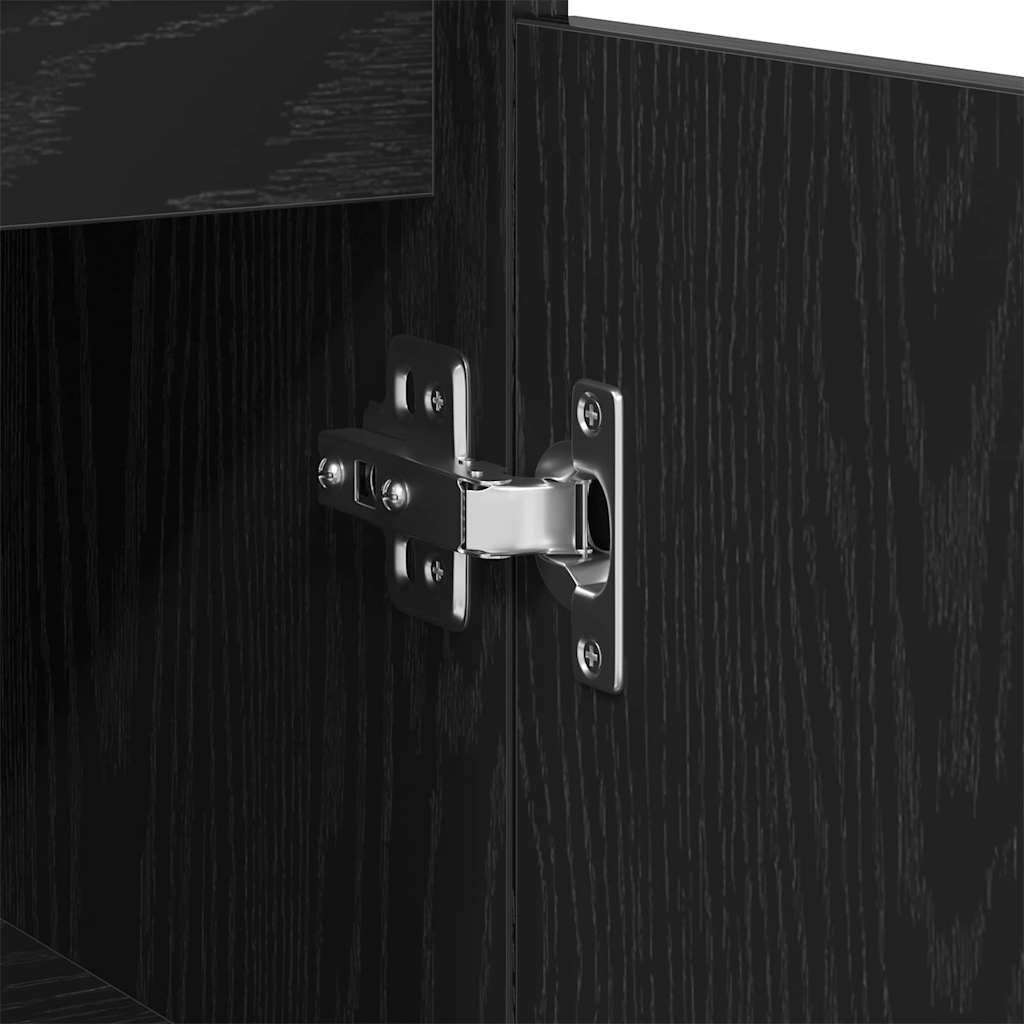 Mobiletto da Bagno Rovere Nero 30 x 30 x 100 cm | homemem39