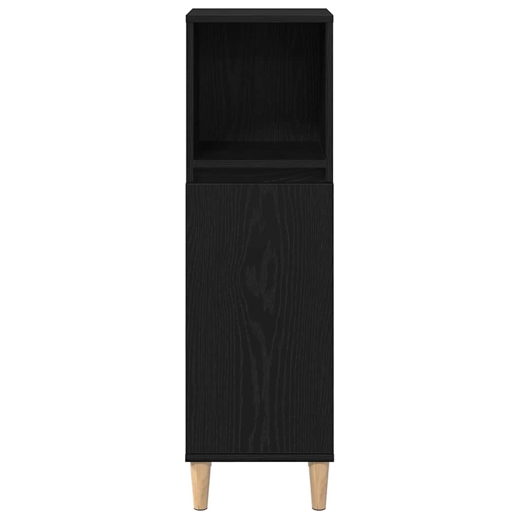 Mobiletto da Bagno Rovere Nero 30 x 30 x 100 cm | homemem39