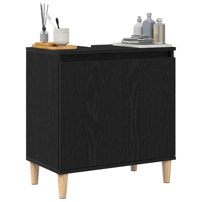 Armadio per Lavabo da Bagno Rovere Nero 58 x 33 x 60 cm