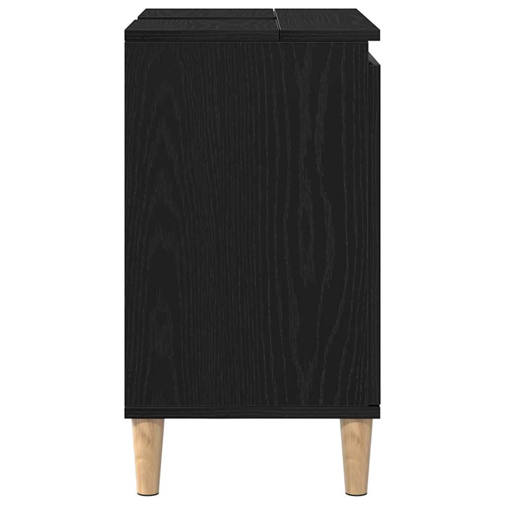 Armadio per Lavabo da Bagno Rovere Nero 58 x 33 x 60 cm | homemem39