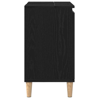 Armadio per Lavabo da Bagno Rovere Nero 58 x 33 x 60 cm | homemem39