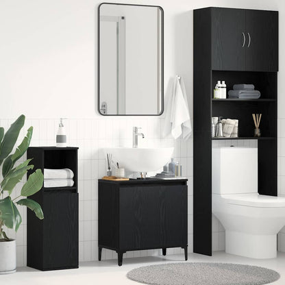 Armadio per Lavabo da Bagno Rovere Nero 58 x 33 x 60 cm | homemem39