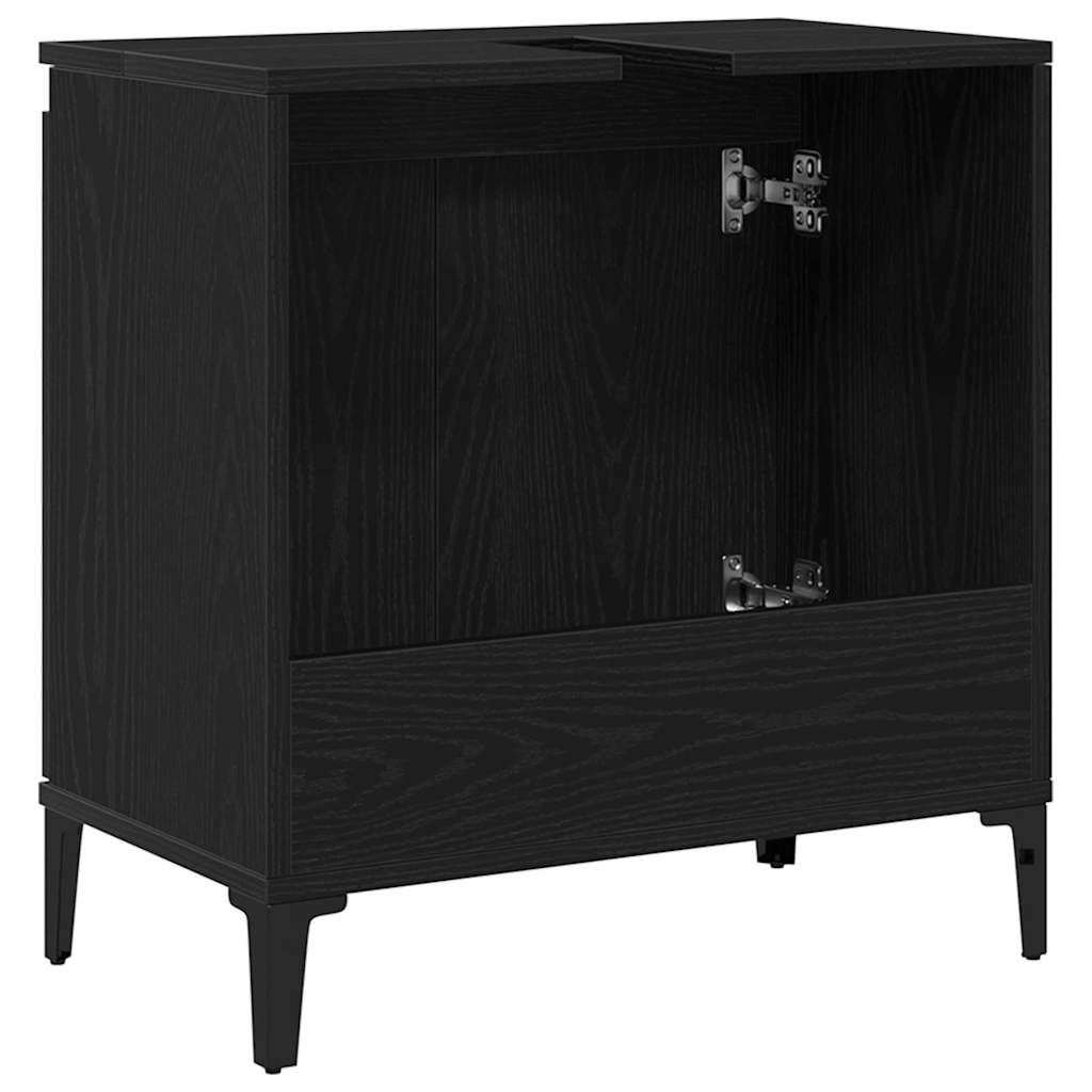 Armadio per Lavabo da Bagno Rovere Nero 58 x 33 x 60 cm | homemem39