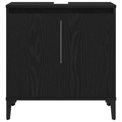 Armadio per Lavabo da Bagno Rovere Nero 58 x 33 x 60 cm | homemem39