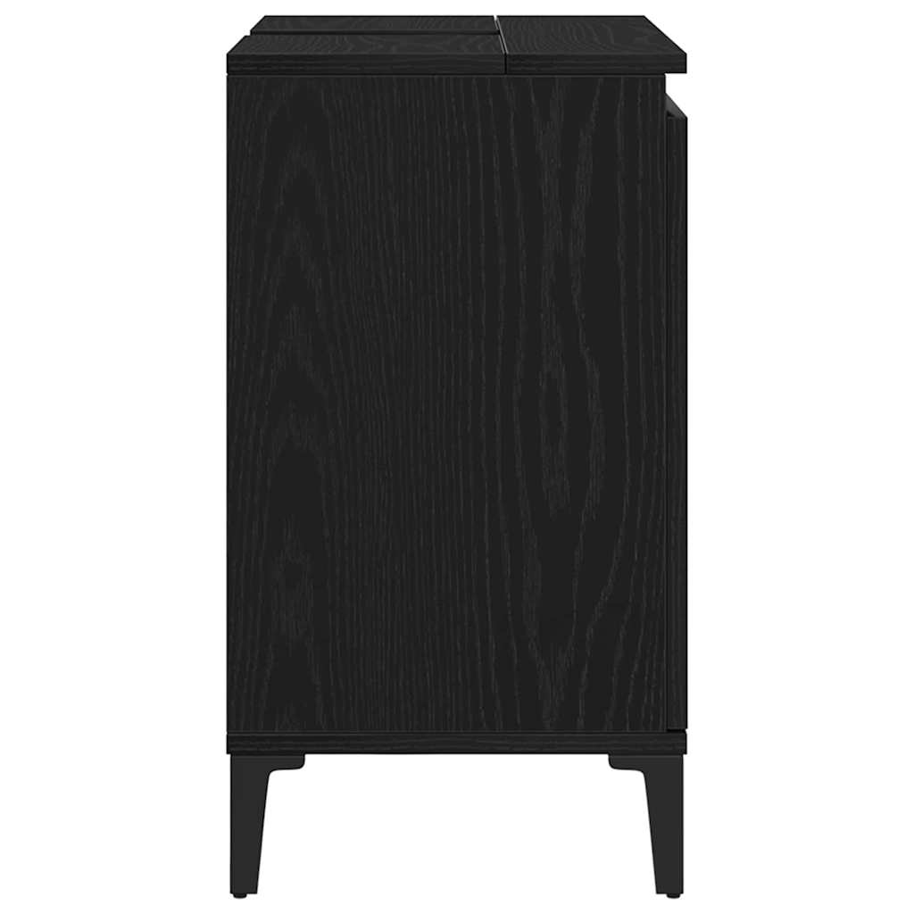Armadio per Lavabo da Bagno Rovere Nero 58 x 33 x 60 cm | homemem39
