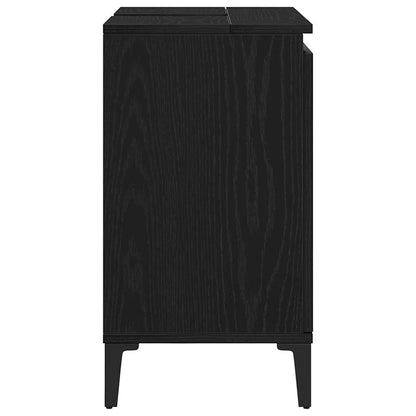 Armadio per Lavabo da Bagno Rovere Nero 58 x 33 x 60 cm | homemem39