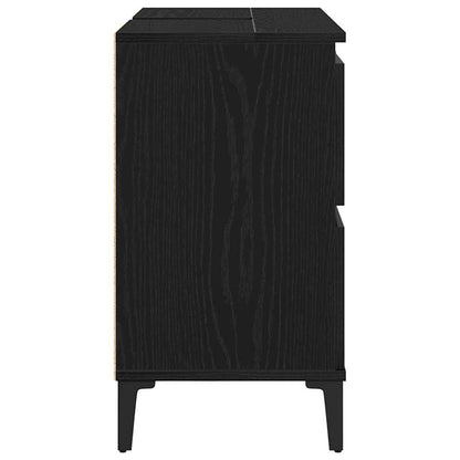 Armadio per Lavabo da Bagno Rovere Nero 80 x 33 x 60 cm | homemem39