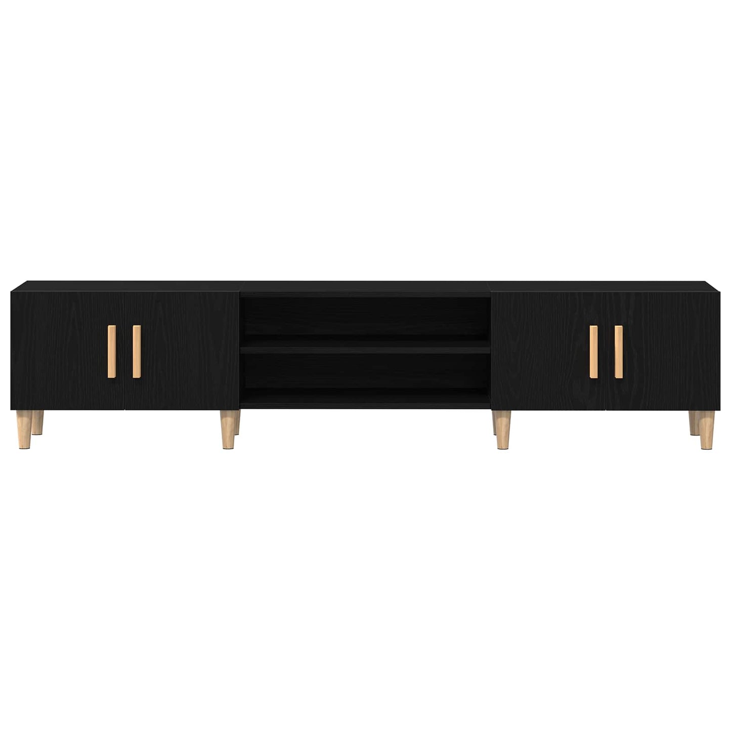 Mobile TV Rovere Nero 180 x 31,5 x 40 cm Legno multistrato