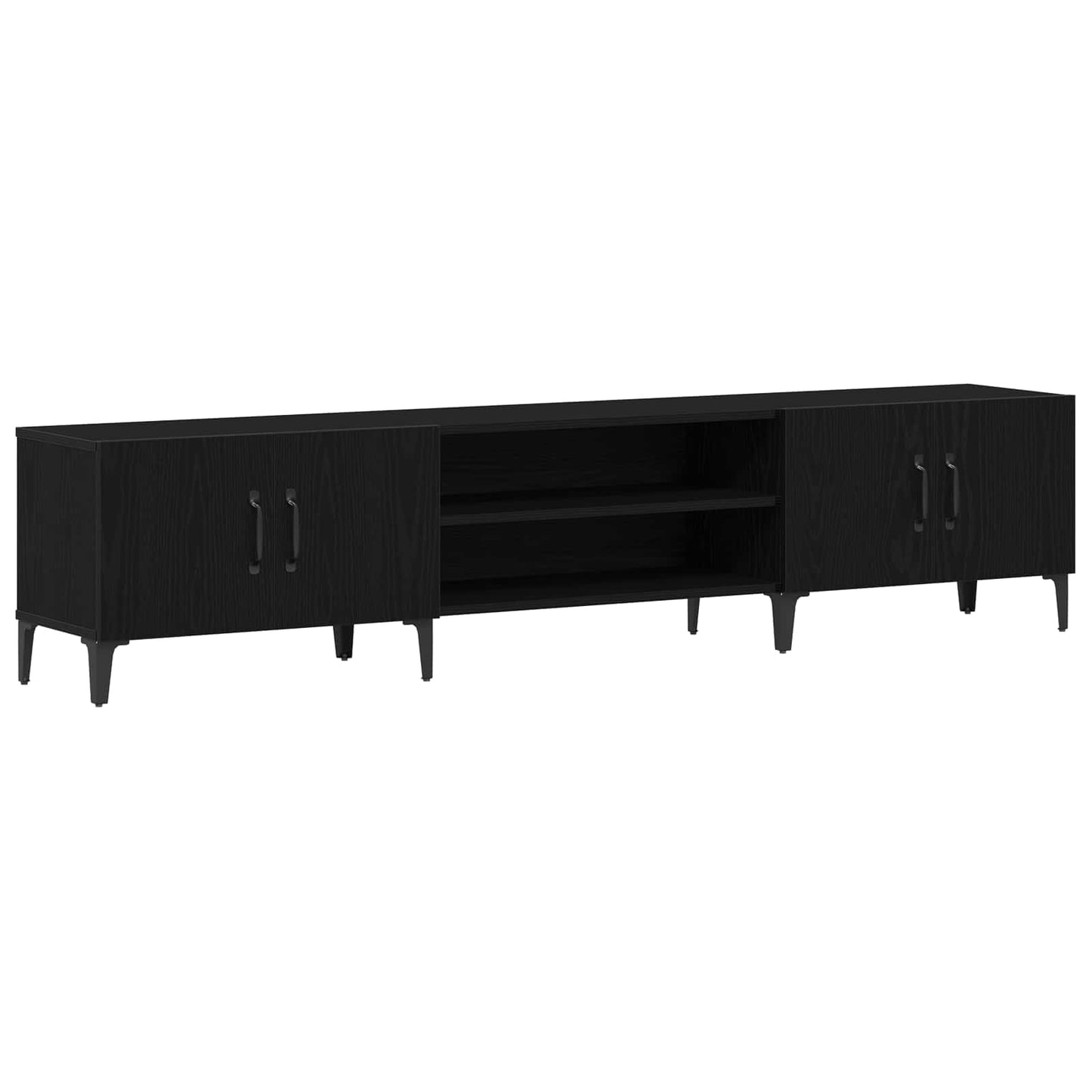 Mobile TV Rovere Nero 180 x 31,5 x 40 cm Legno multistrato