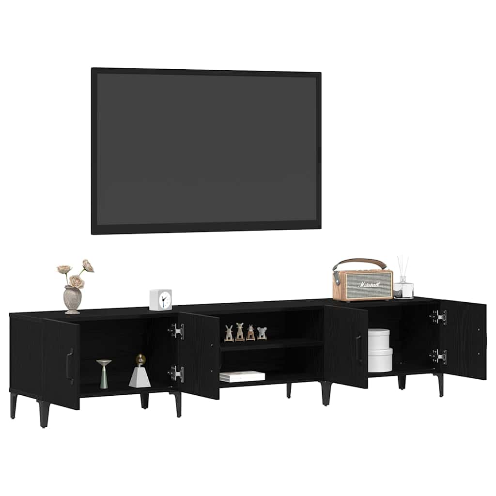 Mobile TV Rovere Nero 180 x 31,5 x 40 cm Legno multistrato