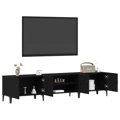 Mobile TV Rovere Nero 180 x 31,5 x 40 cm Legno multistrato