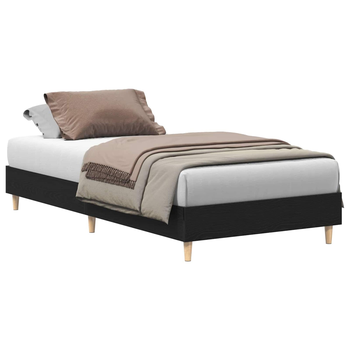 Struttura del letto Rovere Nero 203 x 101 x 25 cm | homemem39