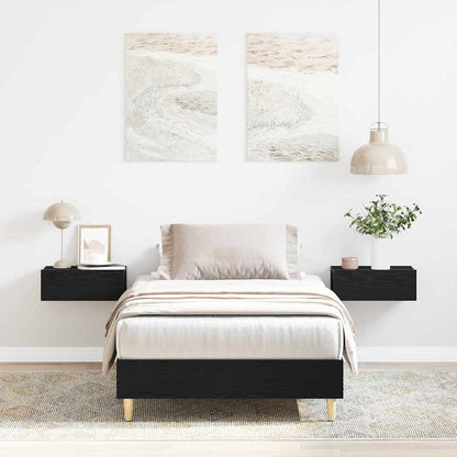 Struttura del letto Rovere nero 90 x 200 cm Legno multistrato