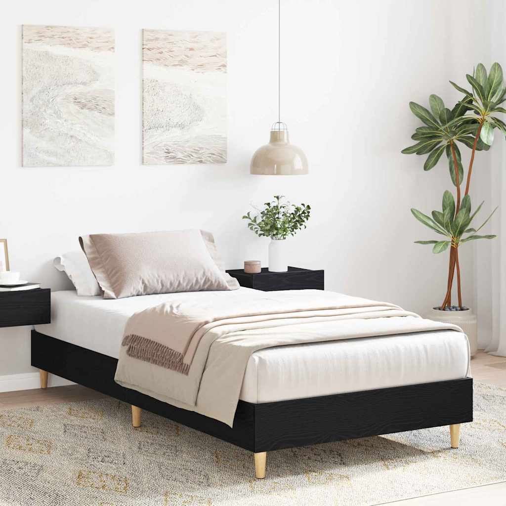 Struttura del letto Rovere Nero 203 x 93 x 25 cm | homemem39