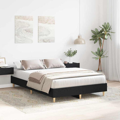 Struttura del letto Rovere Nero 193 x 138 x 25 cm | homemem39