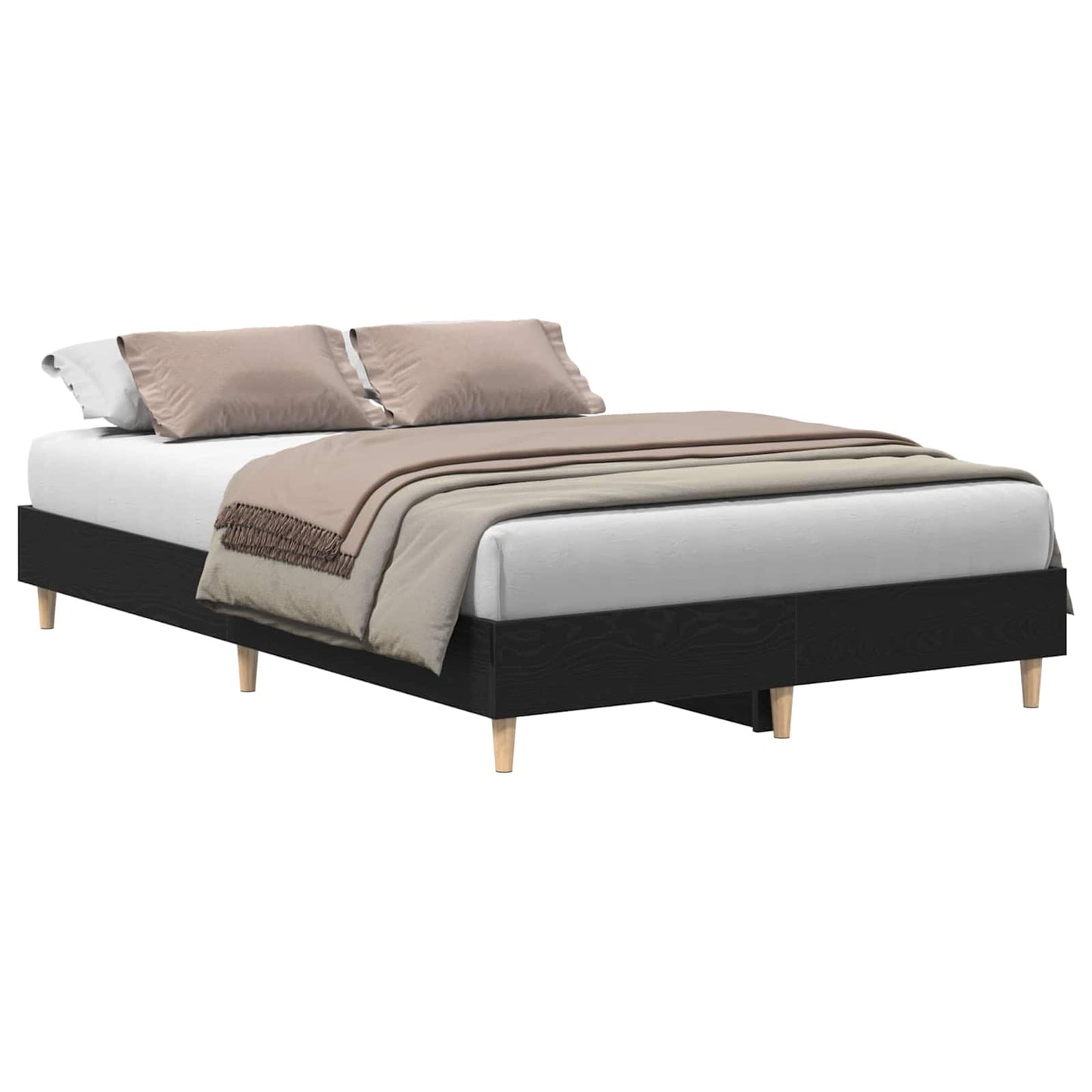 Struttura del letto Rovere Nero 193 x 123 x 25 cm | homemem39